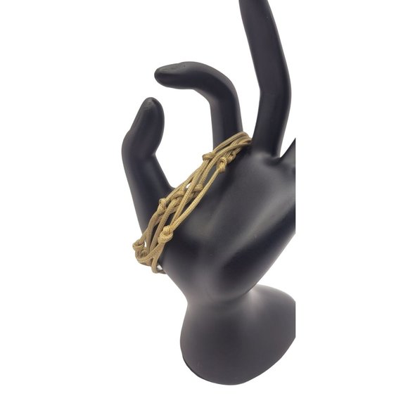 Gold Sterling Silver Multi-Stranded Knotted Rope Itaor Italy Bracelet - Picture 1 of 6